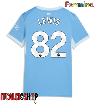 Manchester City Rico Lewis #82 Prima Maglia Femmina 2026-27 Manica Corta